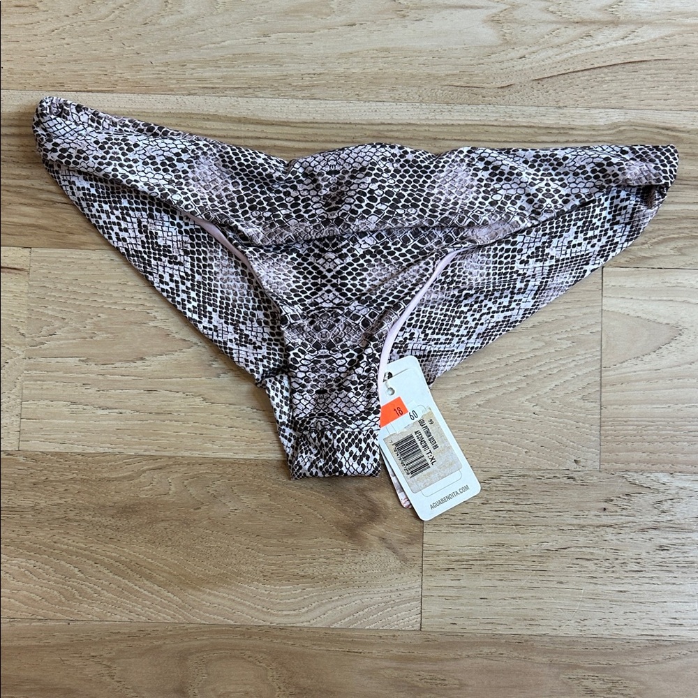 NWT Aqua Bendita size XL Lola python bikini bottoms